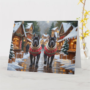 Carte Cane Corso Chiens Noël Fête de la neige