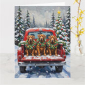 Carte Cane Corso Christmas Red Truck Holiday (Fleur jaune)