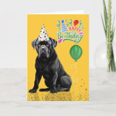Carte Cane Corso Dog Party Hat Yellow Birthday (Devant)