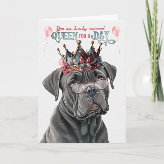 Carte Cane Corso Dog Queen pour jour drôle Anniversaire (Devant)