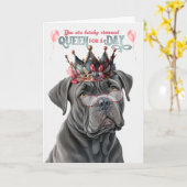 Carte Cane Corso Dog Queen pour jour drôle Anniversaire (Fleur jaune)