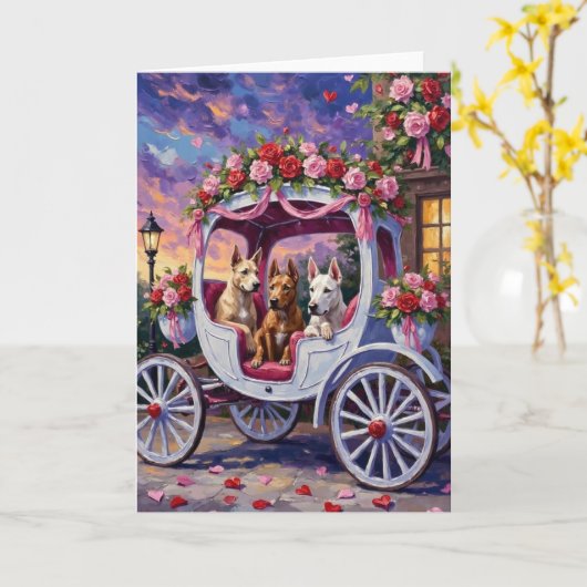 Carte cane corso Dog Valentine's Day (Fleur jaune)