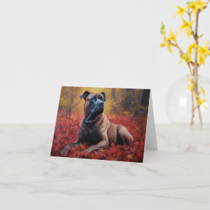Carte Cane Corso en automne Feuilles automne Inspire