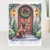 Carte Cane Corso Grand Door Evergreen Christmas Art (Devant)