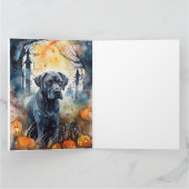 Carte Cane Corso Halloween avec citrouilles épouvantable (Intérieur)