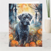 Carte Cane Corso Halloween avec citrouilles épouvantable (Devant)