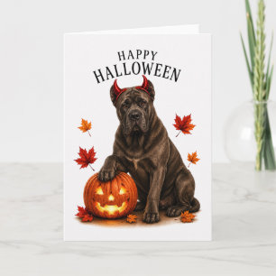 Carte Cane Corso Halloween Chien Diable