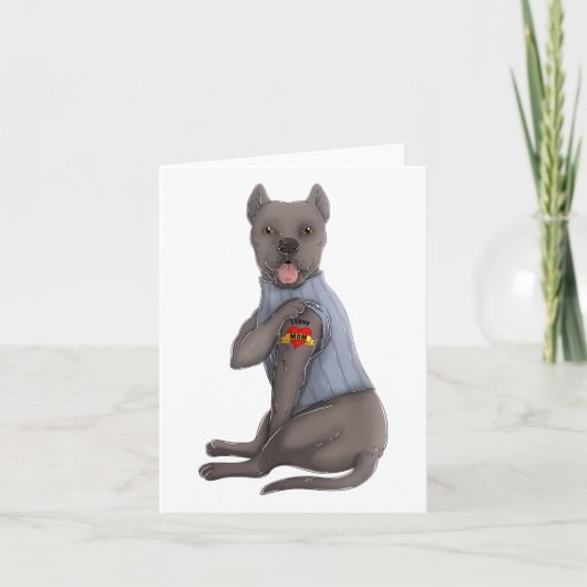 Carte Cane Corso J'aime Maman Tatouage Chien Chemise Drô (Devant)