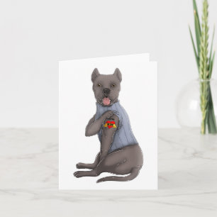 Carte Cane Corso J'aime Maman Tatouage T-Shirt Chien Drô