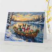 Carte Cane Corso Noël Bateau Fêtes (Fleur jaune)