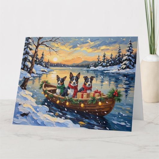 Carte Cane Corso Noël Bateau Fêtes (Devant)