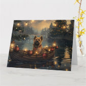 Carte Cane Corso Noël Festive Voyage (Fleur jaune)