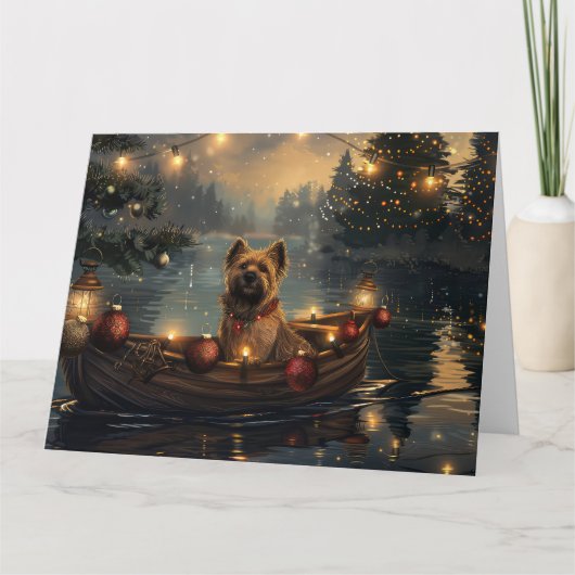 Carte Cane Corso Noël Festive Voyage (Devant)