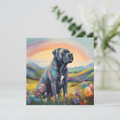 Carte Cane Corso Rainbow Bridge Nom personnalisé du chie (Debout devant)