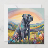 Carte Cane Corso Rainbow Bridge Nom personnalisé du chie (Devant)