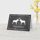 Carte Cane Corso Silhouettes Mariage Félicitations (Fleur jaune)