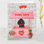 Carte caniche Chien Valentine's Day Kissing Booth (Fleur jaune)