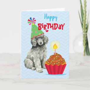 Carte Caniche d'anniversaire