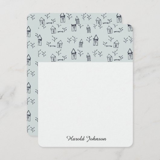 Carte caniche & maisons (Devant / Derrière)