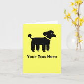 Carte Caniche noir (Fleur jaune)