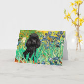 Carte Caniche (noir 1) - Iris (Fleur jaune)