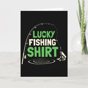 Carte Canne à pêche chanceuse Pêcheur drôle Cadeau de po