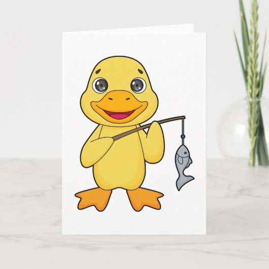 Carte Canne à pêche de pêcheur de canard (Devant)