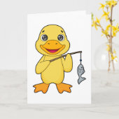 Carte Canne à pêche de pêcheur de canard (Fleur jaune)