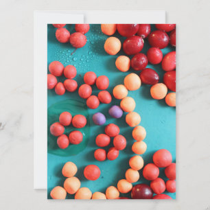 Carte Canneberges rouges avec boules d'argile Photo Abst