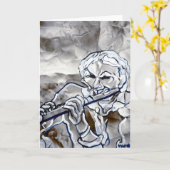 Carte CANNELURE BLEUE 3000x3801 (Fleur jaune)