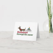 Carte Canon de Noël : Dachshund à travers la neige (Devant)