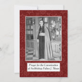 CARTE CANONISATION ARCHIVÉE FULTON SHEEN PRAYER CARD (Devant)