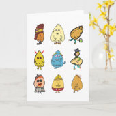 Carte Canons à oeufs amusants (Fleur jaune)