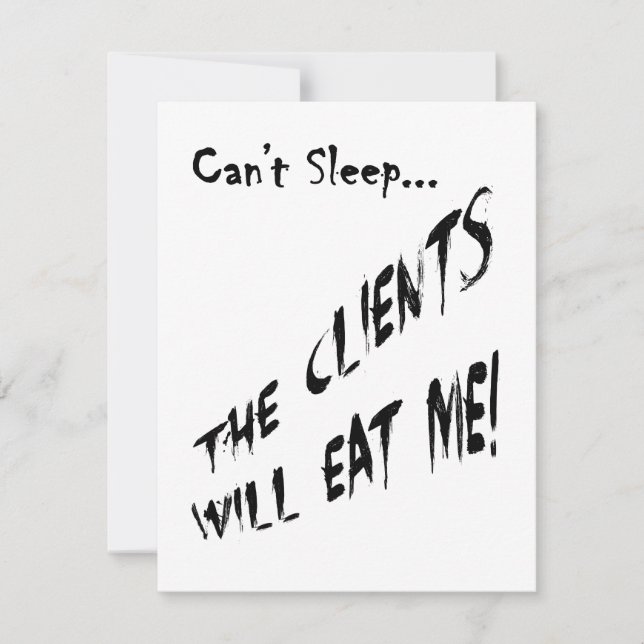 Carte Cant Sleep... Les Clients Me Mangeront (Devant)