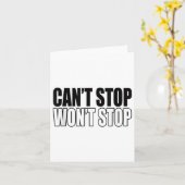 Carte Can't Stop Won't Stop Motivational  (Fleur jaune)