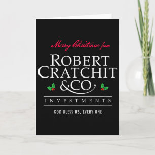 Carte Cantique de Noël Robert Bob Cratchit Ebenezer Scro