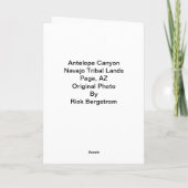 Carte Canyon d'antilope (Dos)