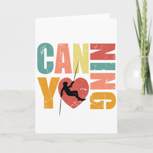 Carte Canyoneering I Love Canyoning Rappelling Lover (Devant)