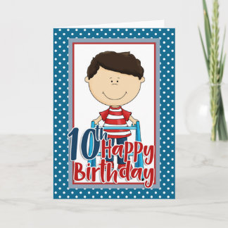 Carte Capable Boy avec Walker - Joyeux 10e anniversaire