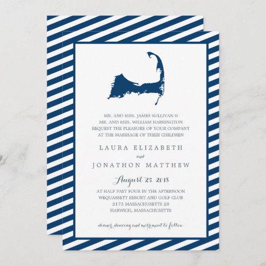 Carte Cape Cod | MARIAGE (Devant / Derrière)