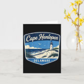 Carte Cape Henlopen Delaware phare plage océan (Fleur jaune)