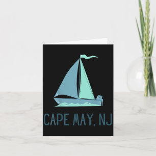 Carte Cape May New Jersey Voile Voilier Plage
