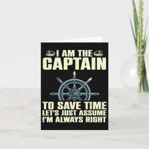 Carte Capitaine cool Art Pour Hommes Femmes Bateau Premi