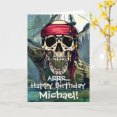 Carte Capitaine Crâne de Pirate (Fleur jaune)