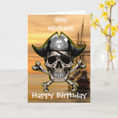 Carte Capitaine Crâne de pirate Cross Bones (Fleur jaune)
