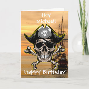 Carte Capitaine Crâne de pirate Cross Bones