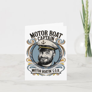 Carte Capitaine de bateau à moteur Funny Humour de batea