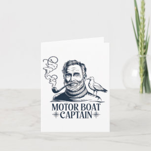 Carte Capitaine de bateau à moteur hommes femmes Pontoon