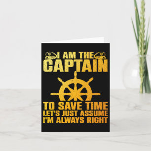 Carte Capitaine de bateau cool pour hommes femmes bateau