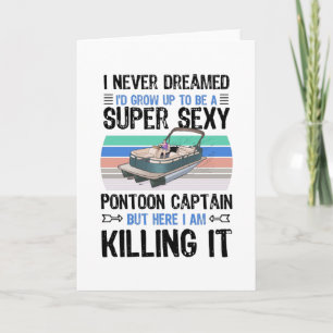 Carte Capitaine de Ponton Cadeau de Bateau à Moteur de L